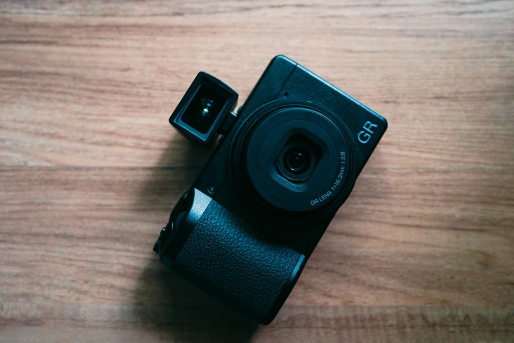 Ricoh GR III with an external viewfinder