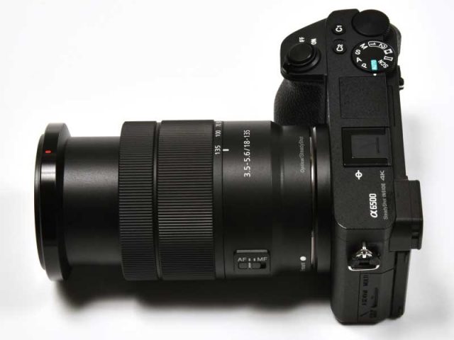 Size of Sony 18-135mm when fully zoomed out to 135mm