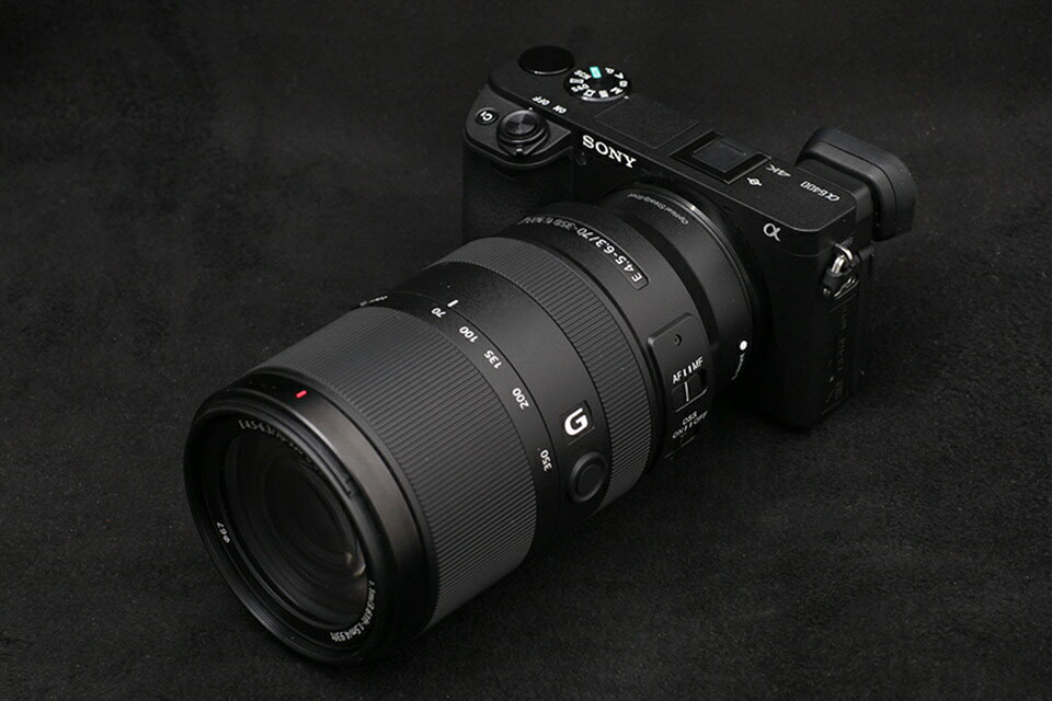 Sony 70-350mm lens size on Sony a6400