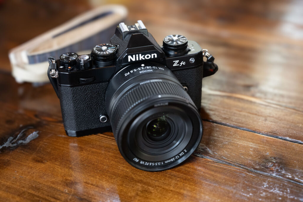 Nikon 12-28mm Z DX ultra wide lens mounted on a Nikon zfc camera